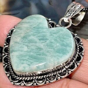 Opaque Green Amazonite Pendant 2”